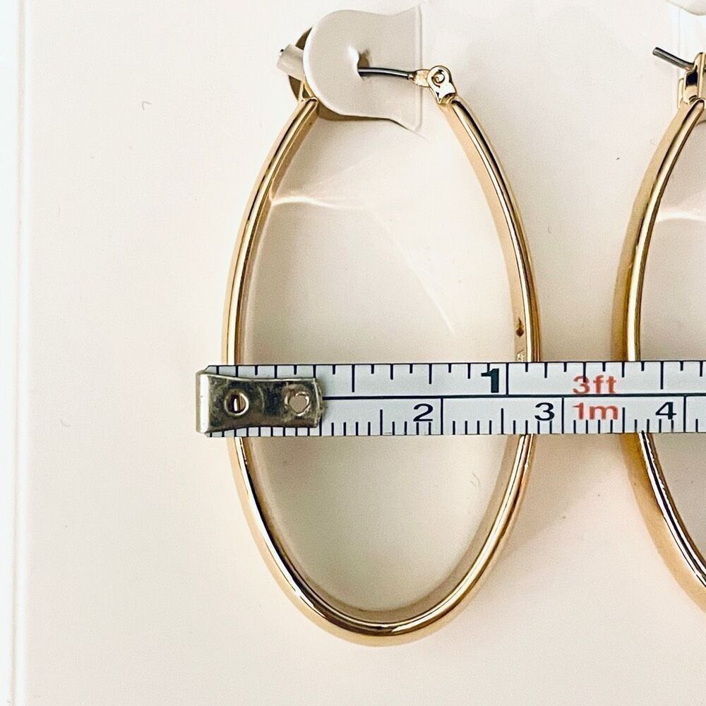 LAST ONE NWT Robert Lee Morris Soho Large Oval Thick Polished Gold Hoops earring - Picture 7 of 10